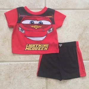 Disney Cars Lightning McQueen Shirt and Shorts Pajamas